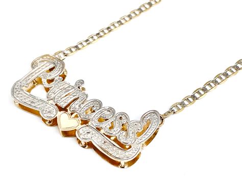 10k Real Yellow Gold Personalized Name Platetag Nameplate Chain