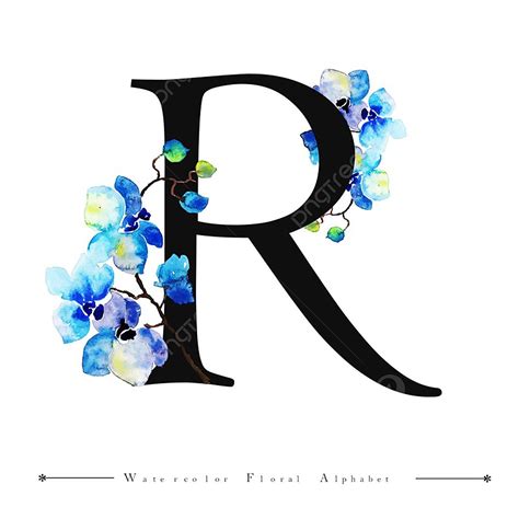 R Alphabet Vector Design Images R Alphabet Letter Watercolor Floral