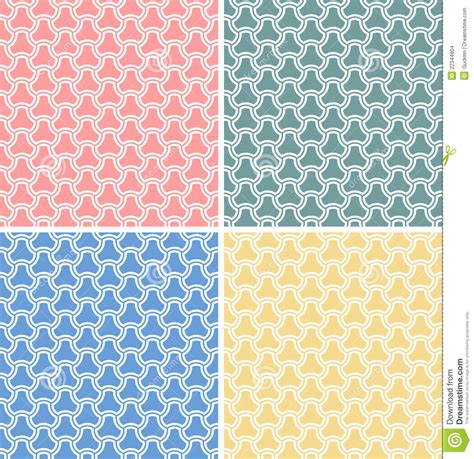 Set Of Four Vector Geometric Seamless Patterns Stock Vector