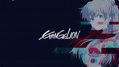 Evangelion Asuka Background Neon Glitch Anime Langley