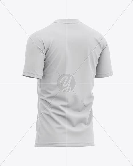 Download Men's Tight Round Collar T-Shirt - Back Half-Side View in ...