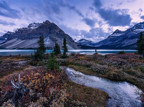 Bow Lake Canada Landscape Wallpaper Hd 3840x2400