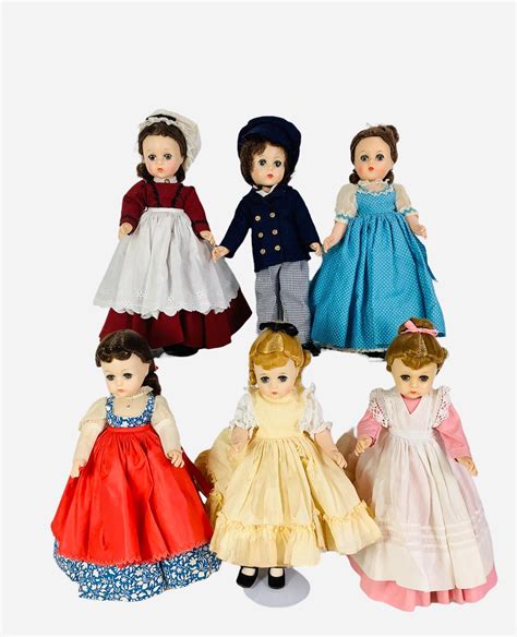 lot lot of 6 madame alexander little women dolls with no joints synthetic hair sleepy