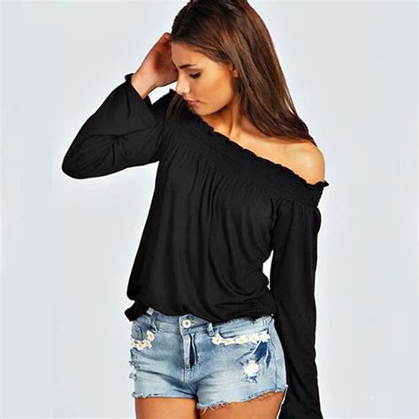 buy uwback women off the shoulder shirt casual summer tops for women 2017 sexy