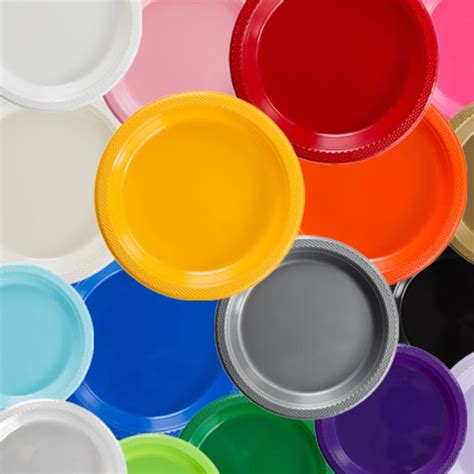 Solid Color Discount Plastic Plates