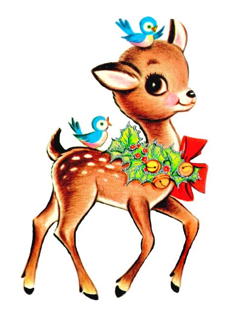 vintage christmas reindeer - Clip Art Library