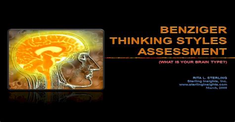 WHAT IS THE BTSA? The Benziger Thinking Styles Assessment is a ...
