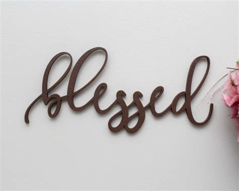 Blessed Wood Sign Blessed Wooden Cutout Farmhouse Decor 3d Etsy In