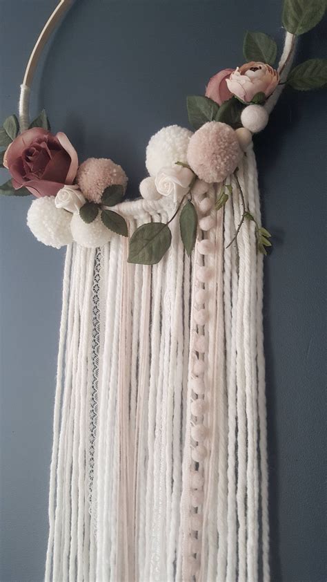 Dream Catcher Floral Wreath Wall Hanging Decor Floral Etsy