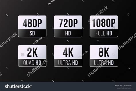 480p 720p 1080p 2k 4k 8k เวกเตอร์สต็อก ปลอดค่าลิขสิทธิ์ 2263918493