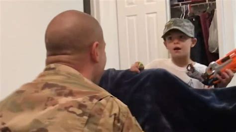 military dad surprises son during nerf war after deployment