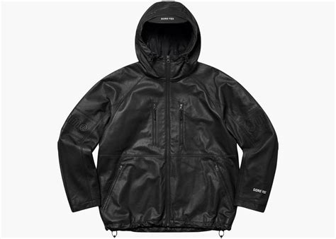 Supreme Gore Tex Leather Jacket Black Hype Clothinga