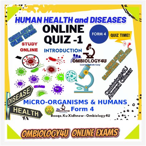 Human Health And Diseases Online Quiz One Form 4 Biology Ahmed Omaar