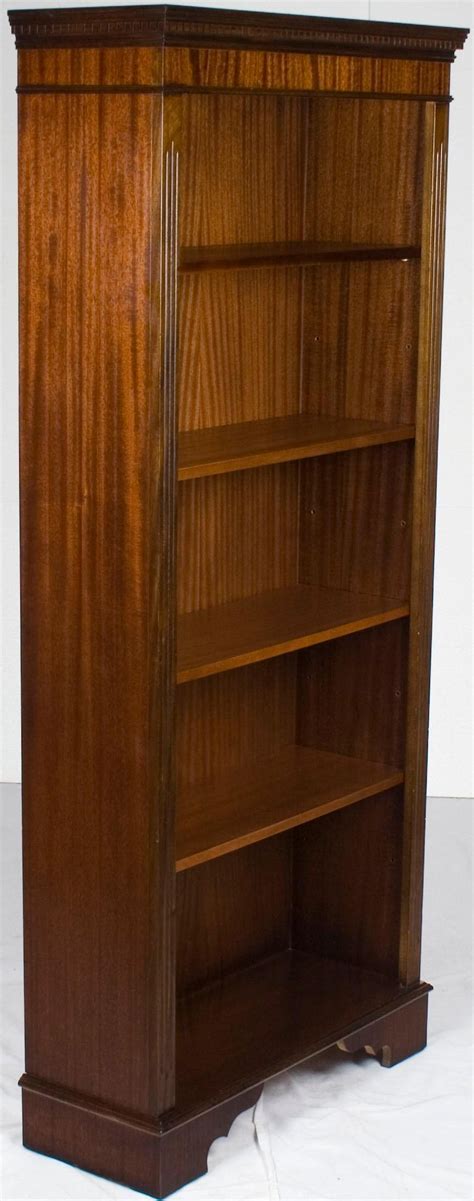 Edwardian arts and crafts mahogany and inlaid narrow bookcase. Tall Narrow Open Adjustable Mahogany Bookcase Bookshelf ...