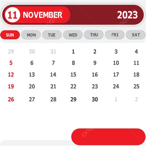 Gambar Kalender Templat November 2023 Desain Vektor November 2023
