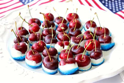 Red White And Blue Sugared Cherries Kudos Kitchen By Renee