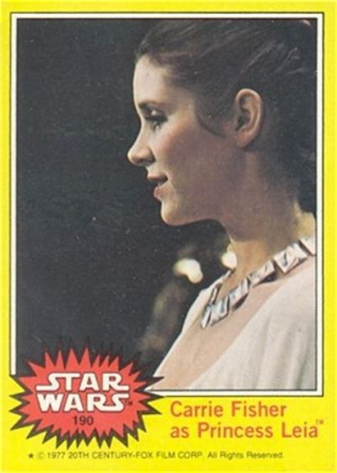 Check spelling or type a new query. 1977 Star Wars Carrie Fisher as Princess Leia #190 Non-Sports Card Value Price Guide
