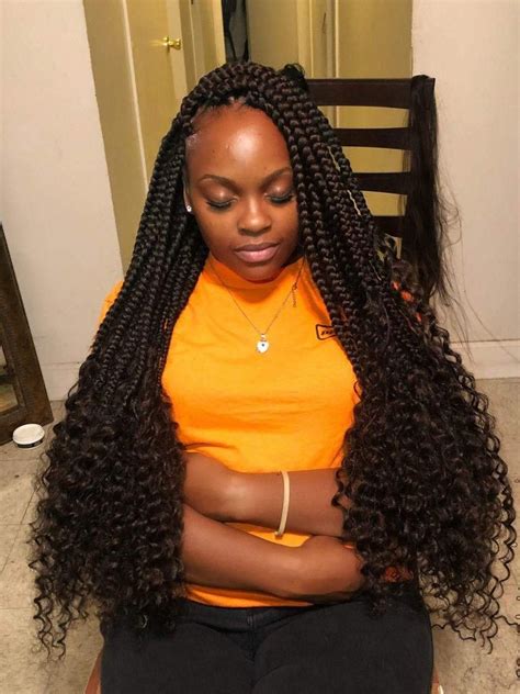 Perfect Different Styles Of Knotless Braids With Curls Hairstyles Inspiration Stunning And