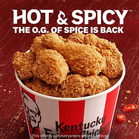 News Kfc Hot And Spicy Chicken Returns May Frugal Feeds