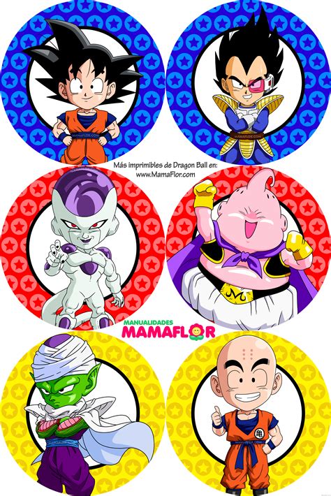 Toppers Etiquetas Dragon Ball Z Super 2483×3723 Píxeles Anime