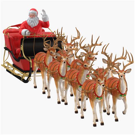Santa Claus Reindeer Walking 3d Model Turbosquid 1232887