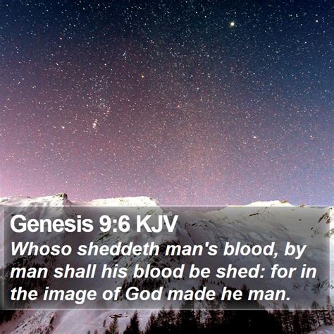 Genesis 96 Kjv Whoso Sheddeth Mans Blood By Man Shall His