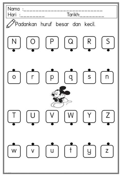 Huruf Kecil Besar Worksheet Alphabet Worksheets Preschool Phonics