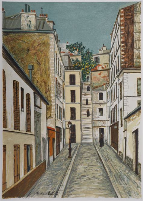 Maurice Utrillo Daprès Passage Cottin à Montmartre Lithographie