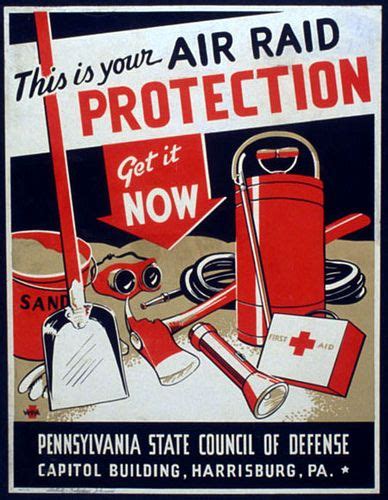 Civil Defense Poster Propaganda Posters Air Raid Wwii Posters