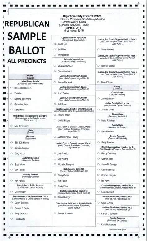 Procedure for issuing a ballot paper to electors with an anonymous entry. Republican Party sample ballot for 2018 primary election | | gainesvilleregister.com