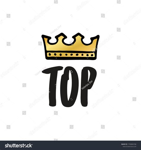 Top Lettering Crown Simple Doodle Style Stock Vector Royalty Free