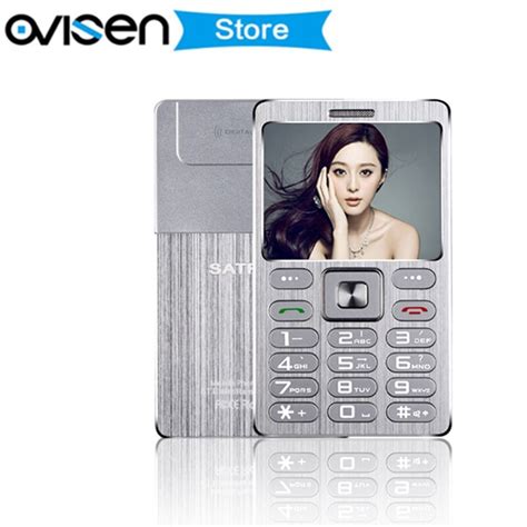 ultra thin credit card mobile phone fsmart satrend a10 dual sim gsm metal body 1 77 mini