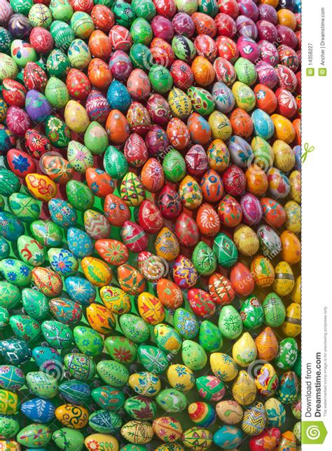 Colorful Hand Painted Easter Eggs Stock Image Image Of Eastereggs