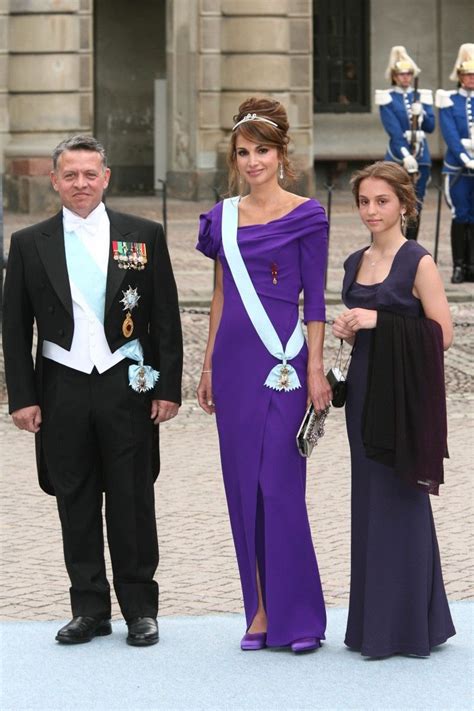 King Abdullah And Queen Rania With Their Eldest Daughter Princess Iman At The Wedding Of Crown