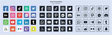 Populaire Social Réseau Symboles Social Médias Logo Icônes Collection
