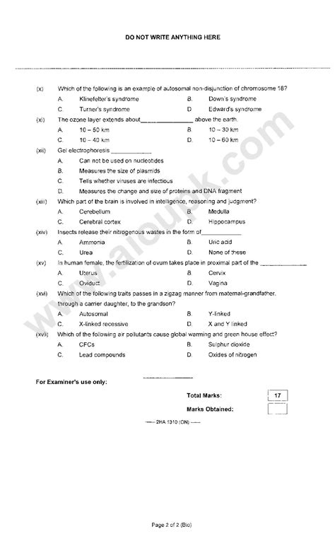 Caie past papers for cambridge o level, cambridge int'l as and a level and cambridge igcse subjects. Biology HSSC-II Guess / Past Papers - 2nd Year Federal ...