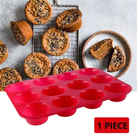 2 Pack 1 Pack Silicone Muffin Pan Non Stick Muffin 12 Cups 100 Food