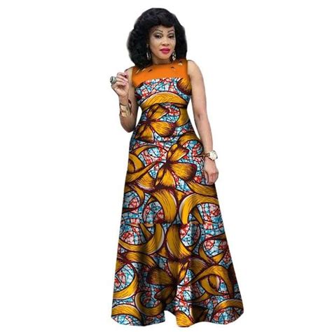 African Clothing Sleeveless Sexy Long Dress Women Cotton