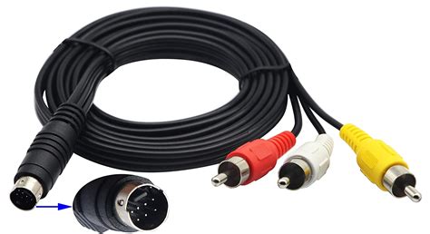 Buy Zdycgtime 3 Rca Plug To 7 Pin Mini Din Plug Extension Cable S Video