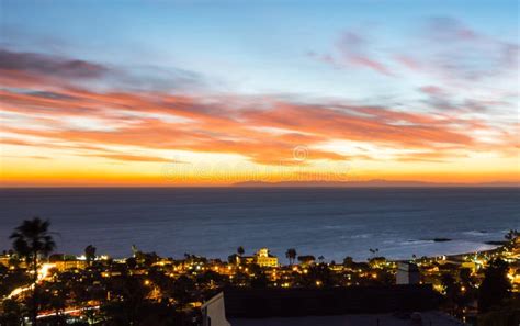 Laguna Beach Ocean Sunset Landscape Stock Image Image Of Wonderful