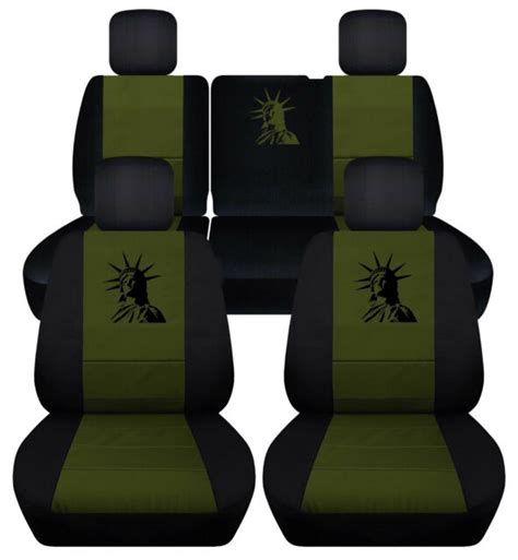 Frontrear Car Seat Covers Blk Hunter Green W Frog Fits Jeep Liberty