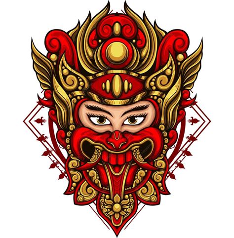 Premium Vector Balinese Mask Illustration With Premium Quality Stock