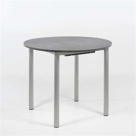 Insensible aux tâches, résistante aux chocs, votre table stratifiée est conçue pour durer. Table snack de cuisine ronde extensible en stratifié - Lustra | 4-pieds.com