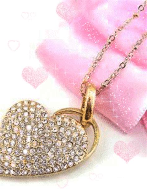 Sparkling Heart Necklace girly cute heart necklace gifs | Heart jewelry, Heart necklace, Necklace