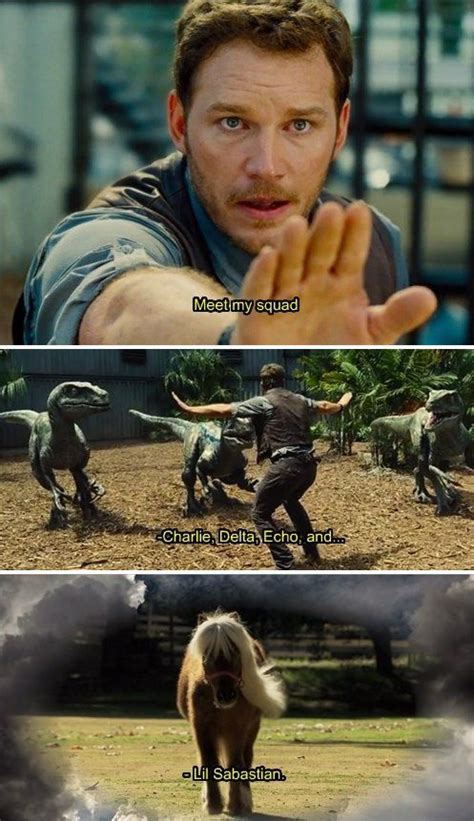 Pratt broke out with his hilarious and winning performance on parks & rec. jurassic world meme raptors - Google Search | Jurassic park, Funny, Amazing