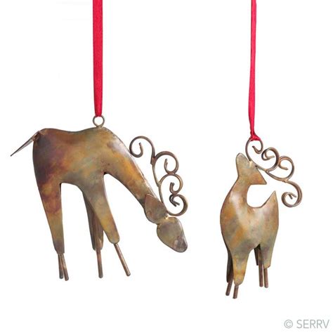 Parent And Child Reindeer Ornament Set Ornaments Serrv International