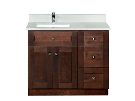 The style and beauty of the vanity is an exquisite design for a bathroom. 39" Maple Wood Bathroom Vanity in Java - Broadway Vanities