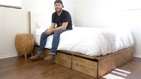 Imagine this piece in your bedroom; DIY Modern Platform Bed With Storage | Modern Builds | EP ...