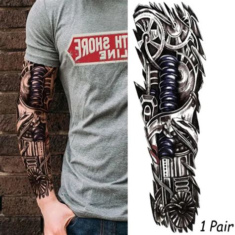 Temporary Tattoos Set Full Arm Body Art Sticker Waterproof Fake Tattoo