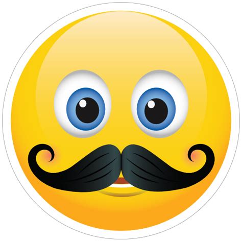 Cute Mustache Emoji Sticker